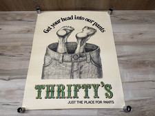 Very Rare Levi's Jeans 1970's THRIFTY'S Canada Clothing Store Advertising Poster picture