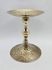 Vintage Solid Brass Moroccan Style Pillar Candle Holder Candlestick 6