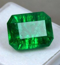 Certified Natural Colombian Green Emerald 10Ct Emerald Cut Loose Gemstone picture