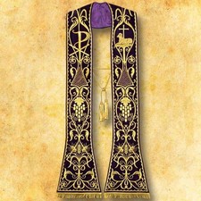 Embroidered Roman Stole on Plush 