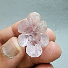 67 Crt Ultimate Pink Amethyst Flower Shape Carving Stone Jewelry Making Gemstone picture