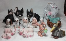 Vintage Bone China, Porcelain & Resin Animal Figurines, Lot Of 15 picture
