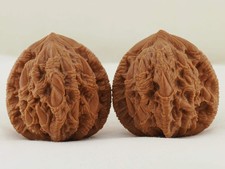 Tiger Head Devour Carved Walnut Pair 41mm (Hu Tou Tun Shi) WW-00045 picture
