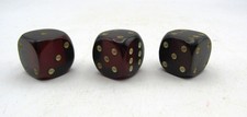 VINTAGE FATURAN BAKELITE CATALIN CHERRY AMBER DICE - SET OF 3 (.75