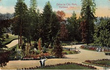 DRIVE IN CITY PARK SCENIC VIEW POSTCARD PORTLAND OR OREGON 1907 picture