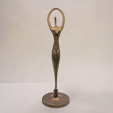 Vintage Brass Modernist Ballerina Dancer Nude Statue Figurine Art Sculputure picture