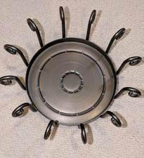 PartyLite Cordova Bronze Metal Scroll Footed Candle Holder 7” x  3” picture