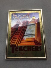 Stunning Art Deco Teacher’s Scotch Highland Cream Bar Sign Mirror Malt Whiskey picture