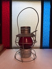Vintage Red Railroad Lantern HANDLAN St Louis USA picture