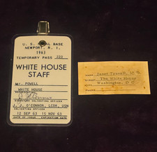 ​1963 JFK White House Pass Kennedy's Physician- Exp 1 Week Before Assassination picture