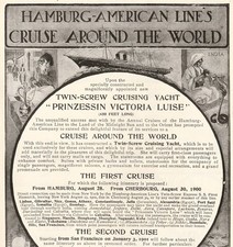 Antique 1900 Hamburg-American Line Cruise Ship Original Print Ad 17x24cm OFF 303 picture