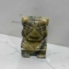 Vintage Carved Stone Mayan Aztec Tiki Idol Marble 3