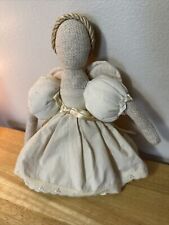 Midwest Importers Cannon Falls Beige Fabric Angel Tree Topper 11”Tall Farmhouse picture