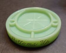 Vintage Bottoms Up Coaster ONLY McKee Style JADEITE Green Rosso  picture