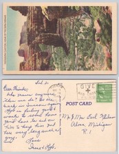 Havasupai Canyon Arizona Linen Postcard 1948 Supai Indians Home picture