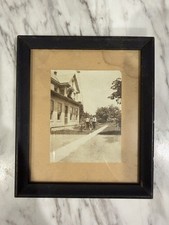 Antique RPPC Style Photo 3 Children Victorian House Framed Early 1900s 6 x 7” picture