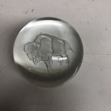 Vintage Paperweight Bison Buffalo 3.5” diameter picture