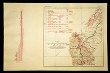 1915 Antique Santa Fe Railroad Map Line Trinidad Colorado Raton NM Geological picture