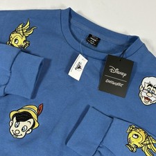 New Cakeworthy Disney Pinocchio Blue Crewneck Sweatshirt Adult Size XL NWT￼ picture