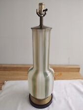 Vtg. Murano art glass? large lamp; multi colored stripe. picture
