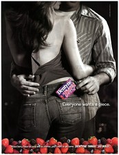 PRINT AD, 2005 Dentyne Tango Gum Sexy Couple Dancing Chick Tight Jeans Bare Back picture