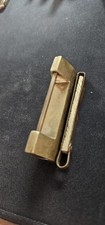 ANTQ. CHINESE SOLID BRASS PADLOCK/SLIDE LOCK W/KEY TRUNKS CABINETS S1 picture