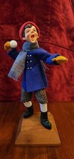 Simpich Snowball Boy Caroler Character Doll Christmas Handmade USA Vtg picture