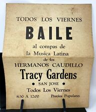 Vintage Latin Music Dance Poster Tracy Gardens Cafe Stevens Creek Road San Jose picture