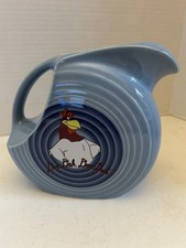 Vintage Fiesta Ware Disc Pitcher Warner Bros ~ Blue Looney Tunes-REDUCED picture