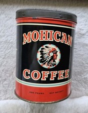 Antique Mohican Coffee Tin Can, New York, Vintage, rare and near mint picture