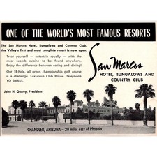 San Marcos Hotel Bungalows and Country Club Chandler 1962 AZ Ad SAK1-H3 picture