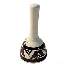 HAWAII Handmade & Painted Pottery Ivory Brown Black Bell Beautiful Piece Vintage picture