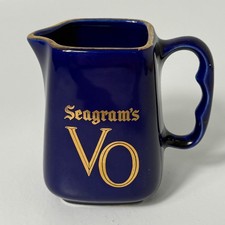 Seagram's VO Ceramic Creamer Pitcher Blue Gold Barware Whiskey Advertising picture