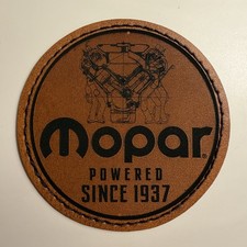 Mopar Powered Since 1937 Antique Ad Iron on Leather  Patch 2.5” Custom picture