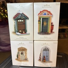 Set of Hallmark Christmas ornament Series Doorways Around the World 2007-2010 picture