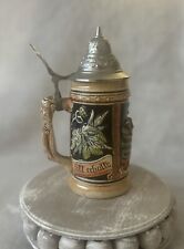 Vintage DBGM Pewter Lidded Beer Stein - Germany  - Great Condition picture
