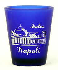 NAPLES (NAPOLI) ITALY COBALT BLUE FROSTED SHOT GLASS SHOTGLASS picture