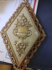 Vintage Homco 7225 MCMLXXI Wall Plaque Diamond Hollywood Regency MCM Mid-Century picture