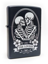 Official Zippo Lighter Skeleton Lovers Gothic Refillable Windproof Skull Design picture