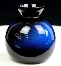 Howard Pierce Cali Pottery Experimental Blue Black Glaze 4 1/4