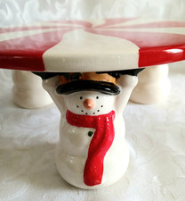 Russ Bernie & Company Vintage Holiday Snowman Peppermint  Christmas Platter picture