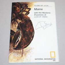 National Geographic Map Close Up USA Maine Maritime of Canada 1975 picture