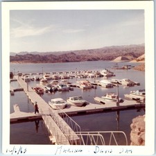 1963 Davis Dam Lake Mohave AZ Katherine Landing Marina Boat Dock Snapshot Photo picture