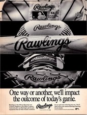 1991 • RAWLINGS MLB  Print Ad • 1990s Gloves Bat Jersey GA.49 picture