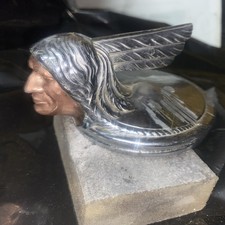 Rare Original 1920s Chief Pontiac Radiator Cap Hood  Ornament  Bronze Face picture