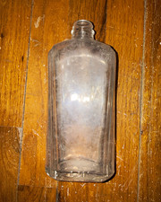Vintage Clear Glass Rectangular Medicine Bottle Medium Size picture