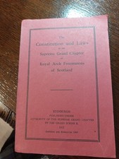 Constitution Supreme Grand Chapter Royal Arch Scotland  Freemasonry masonic/715 picture