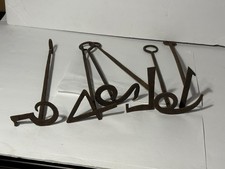 Antique Lot Of Iron Letters Numbers Horse Cattle Branding Wrought Iron Tools picture