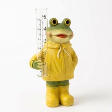 The Bridge Collection Cute Resin Frog in Rain Coat Rain Gauge picture