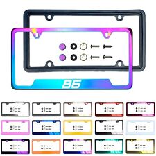 Laser Etched Customize Stainless Steel License frame Silicone Back Guard Fit 86 picture